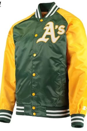 Oakland Athletics Lead Off Varsity Satin Jacket