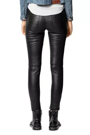 Phlame Crinkled-Leather Pants