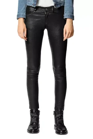Phlame Crinkled-Leather Pants