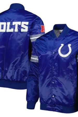 Pick and Roll Indianapolis Colts Blue Satin Jacket