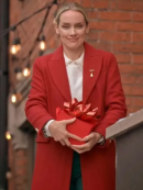 Rachel Skarsten The Christmas Charade 2024 Red Coat