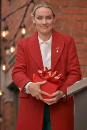 Rachel Skarsten The Christmas Charade 2024 Red Coat