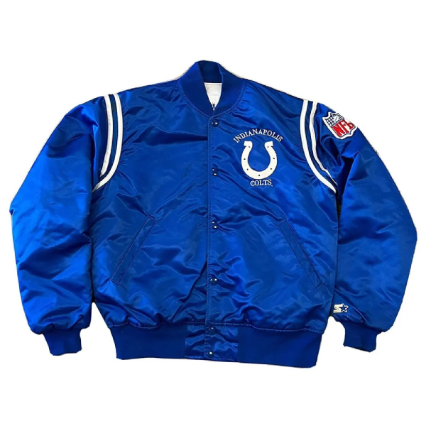 Royal 80s Indianapolis Colts Satin Jacket 1 Royal 80s Indianapolis Colts Satin Jacket