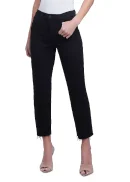 Sada High Rise Cropped Straight Leg Jeans in Noir