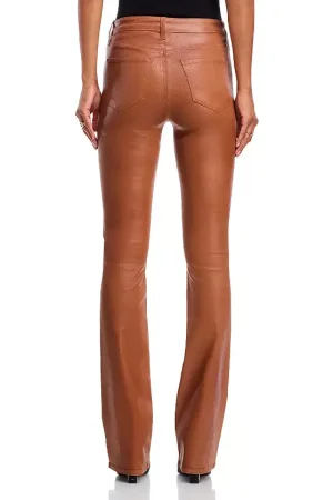 Selma High Rise Sleek Baby Bootcut Jeans in Cognac Coated