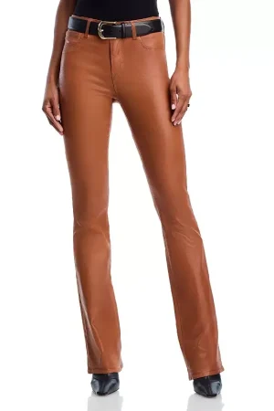 Selma High Rise Sleek Baby Bootcut Jeans in Cognac Coated