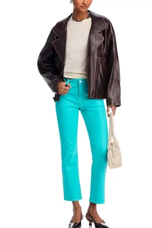 Tati High Rise Crop Micro Bootcut Jeans in Pool Blue