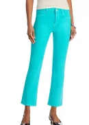 Tati High Rise Crop Micro Bootcut Jeans in Pool Blue