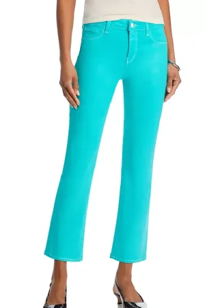 Tati High Rise Crop Micro Bootcut Jeans in Pool Blue