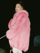 Thank U, Next Ariana Grande Pink Faux Fur Jacket