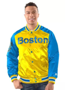 Men's Starter Yellow Boston Red Sox Varsity Full-Snap Jacket