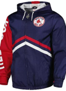 Men's Mitchell & Ness Navy Boston Red Sox Undeniable Full-Zip Hoodie Windbreaker Jacket