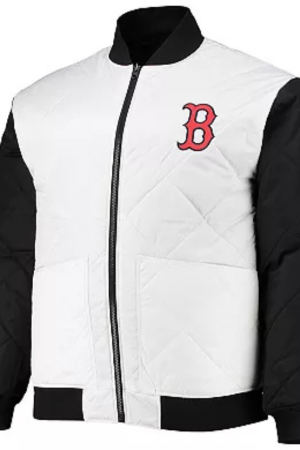 Men's White/Black Boston Red Sox Reversible Satin Full-Zip Jacket