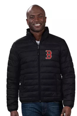 Men's G-III Sports by Carl Banks Black Boston Red Sox Packable Neck Pillow Full-Zip Puffer Jacket