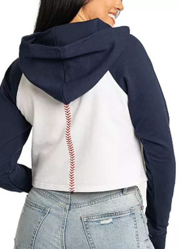 Women's Lusso White Boston Red Sox Jane Raglan Quarter-Zip Tri-Blend Cropped Pullover Hoodie 2 Women's Lusso White Boston Red Sox Jane Raglan Quarter-Zip Tri-Blend Cropped Pullover Hoodie