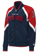 Women's Starter Navy Boston Red Sox Touchdown Raglan Full-Zip Track Jacket