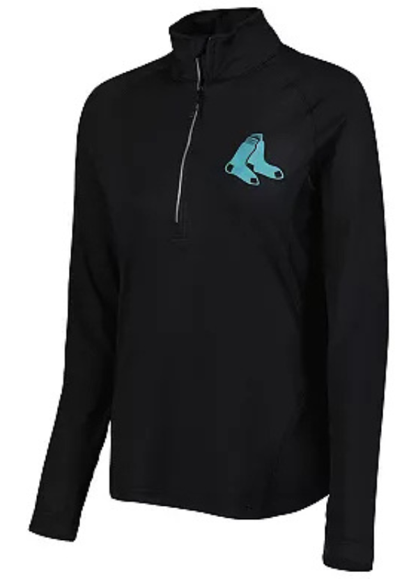 Women's Levelwear Black Boston Red Sox Energy Quarter-Zip Jacket 1 Women's Levelwear Black Boston Red Sox Energy Quarter-Zip Jacket