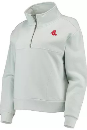 Women's Red Sox Light Blue 1/4-Zip Pullover