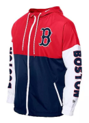 Men's New Era Navy/Red Boston Red Sox Color Block Full-Zip Hoodie Windbreaker