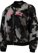 Women's Red Sox Camo Sherpa Bomber Jacket