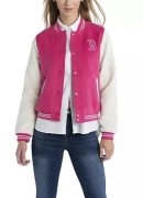Women's Lusso Pink Boston Red Sox Priya Full-Snap Varsity Jacket