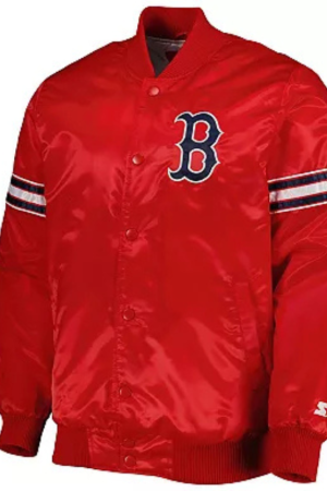 Men's Starter Red Boston Red Sox Pick & Roll Satin Varsity Full-Snap Jacket