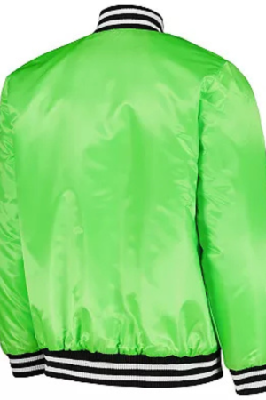 Men's Starter Neon Green Boston Red Sox Cross Bronx Fashion Satin Full-Snap Varsity Jacket