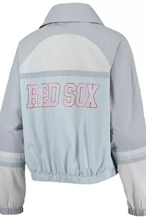 Women's The Wild Collective Navy Boston Red Sox Colorblock Track Raglan Full-Zip Jacket