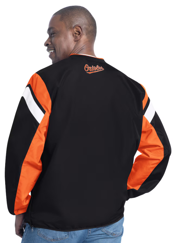Men's G-III Sports by Carl Banks Black Baltimore Orioles Double Coverage V-Neck Pullover 2 Men's G-III Sports by Carl Banks Black Baltimore Orioles Double Coverage V-Neck Pullover