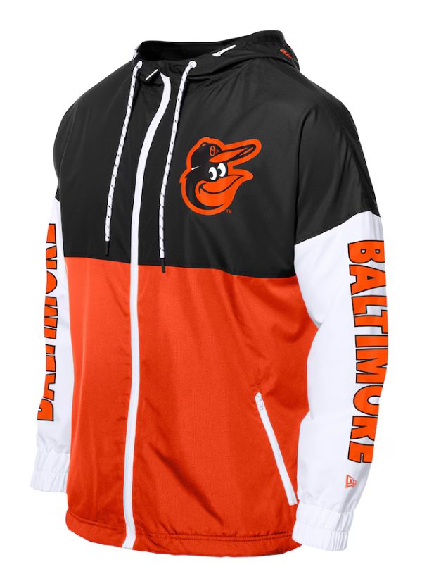 Men's New Era Orange/Black Baltimore Orioles Color Block Full-Zip Hoodie Windbreaker 1 Men's New Era Orange/Black Baltimore Orioles Color Block Full-Zip Hoodie Windbreaker