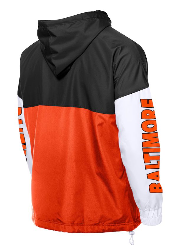 Men's New Era Orange/Black Baltimore Orioles Color Block Full-Zip Hoodie Windbreaker 2 Men's New Era Orange/Black Baltimore Orioles Color Block Full-Zip Hoodie Windbreaker
