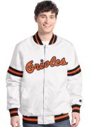 Men's Starter White Baltimore Orioles Cooperstown Scout Full-Snap Varsity Jacket
