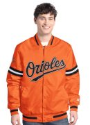 Men's Starter Orange Baltimore Orioles Scout Full-Snap Varsity Jacket