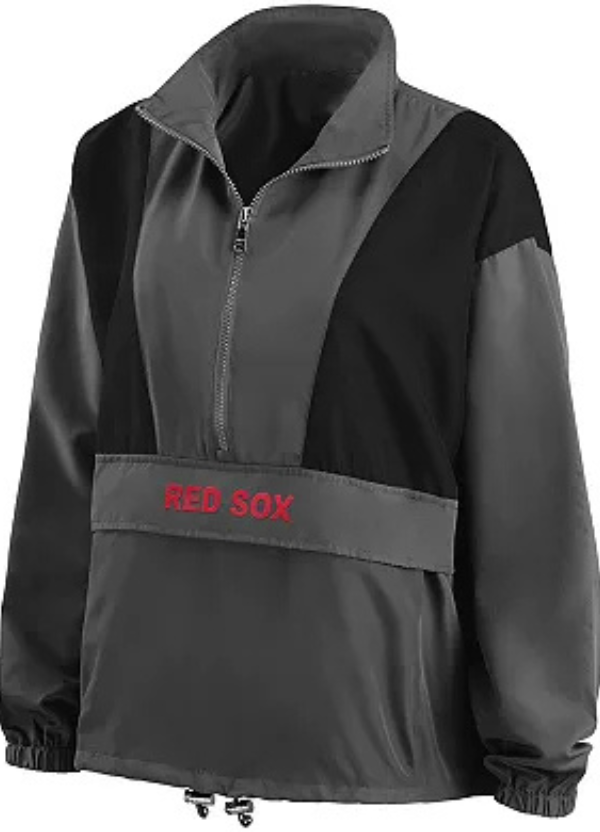 Women's WEAR by Erin Andrews Charcoal Boston Red Sox Packable Half-Zip Jacket 1 Women's WEAR by Erin Andrews Charcoal Boston Red Sox Packable Half-Zip Jacket