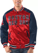 Men's Starter Red/Navy Boston Red Sox Varsity Satin Full-Snap Jacket