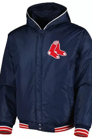 Men's JH Design Navy Boston Red Sox Reversible Fleece Full-Snap Hoodie Jacket