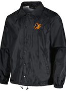 Men's Dunbrooke Black Baltimore Orioles Coach's Raglan Full-Snap Windbreaker Jacket