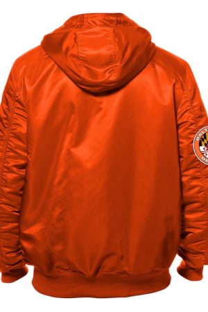 Men's New Era x Alpha Industries Orange Baltimore Orioles Current Day Full-Zip Hooded Nylon Bomber Jacket
