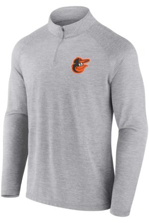 Men's Fanatics Gray Baltimore Orioles Head-to-Head Raglan Quarter-Zip Jacket