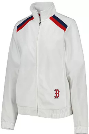 Women's G-III 4Her by Carl Banks White Boston Red Sox Red Flag Full-Zip Track Jacket
