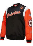 Men's Mitchell & Ness Black/Orange Baltimore Orioles Cooperstown Collection Team Origins Satin Full-Snap Jacket