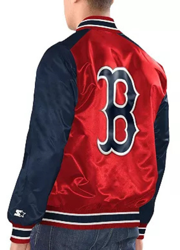 Men's Starter Red/Navy Boston Red Sox Varsity Satin Full-Snap Jacket 2 Men's Starter Red/Navy Boston Red Sox Varsity Satin Full-Snap Jacket