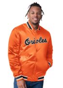 Men's Starter Orange/Black Baltimore Orioles Reversible Closer Full-Snap Satin Varsity Jacket