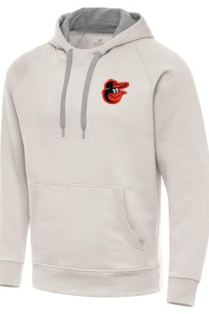 Men's Antigua Cream Baltimore Orioles Victory Pullover Hoodie