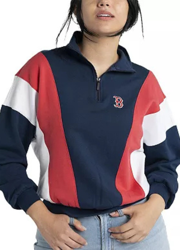 Women's Lusso Navy Boston Red Sox Malia Quarter-Zip Sweatshirt 1 Women's Lusso Navy Boston Red Sox Malia Quarter-Zip Sweatshirt
