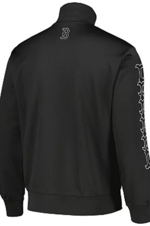 Men's PLEASURES Black Boston Red Sox Pitcher Full-Zip Track Jacket