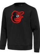 Men's Antigua Black Baltimore Orioles Relevant Lightweight Pullover Sweatshirt