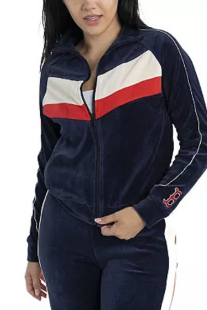 Women's Lusso Navy Boston Red Sox Nixie Raglan Full-Zip Jacket
