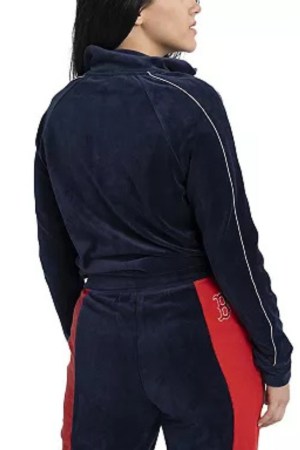 Women's Lusso Navy Boston Red Sox Nixie Raglan Full-Zip Jacket