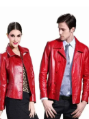 Valentines Day Red Couple Leather Jacket